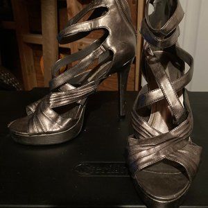 COPY - Steve Madden Silver Strap Heels
